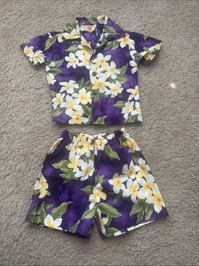 Kids Hawaiian Floral Set